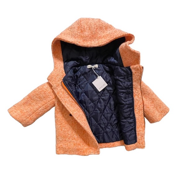NWT Anais & I wool blend kids coat in coral size 18m - Picture 2 of 5